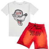 Kids Survive Bling Crew Neck T-Shirt and Cotton Shorts Set