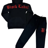 Kids Black Label Red Bling Hoodie and Jogger Set