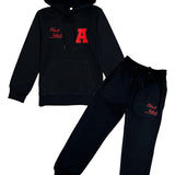 Kids Black Label Dept Red Silicone Hoodie and Jogger Set