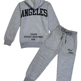 Kids Black Label Dept Black Silicone Hoodie and Jogger Set