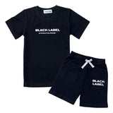 Kids Black Label BL6 White Silicone T-Shirt and Cotton Shorts Set