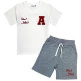 Kids Black Label Dept Red Silicone T-Shirt and Cotton Shorts Set