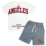 Kids Black Label Dept Red Silicone T-Shirt and Cotton Shorts Set
