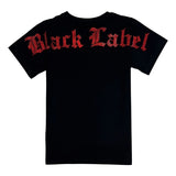 Kids Black Label Red Bling Crew Neck T-Shirt