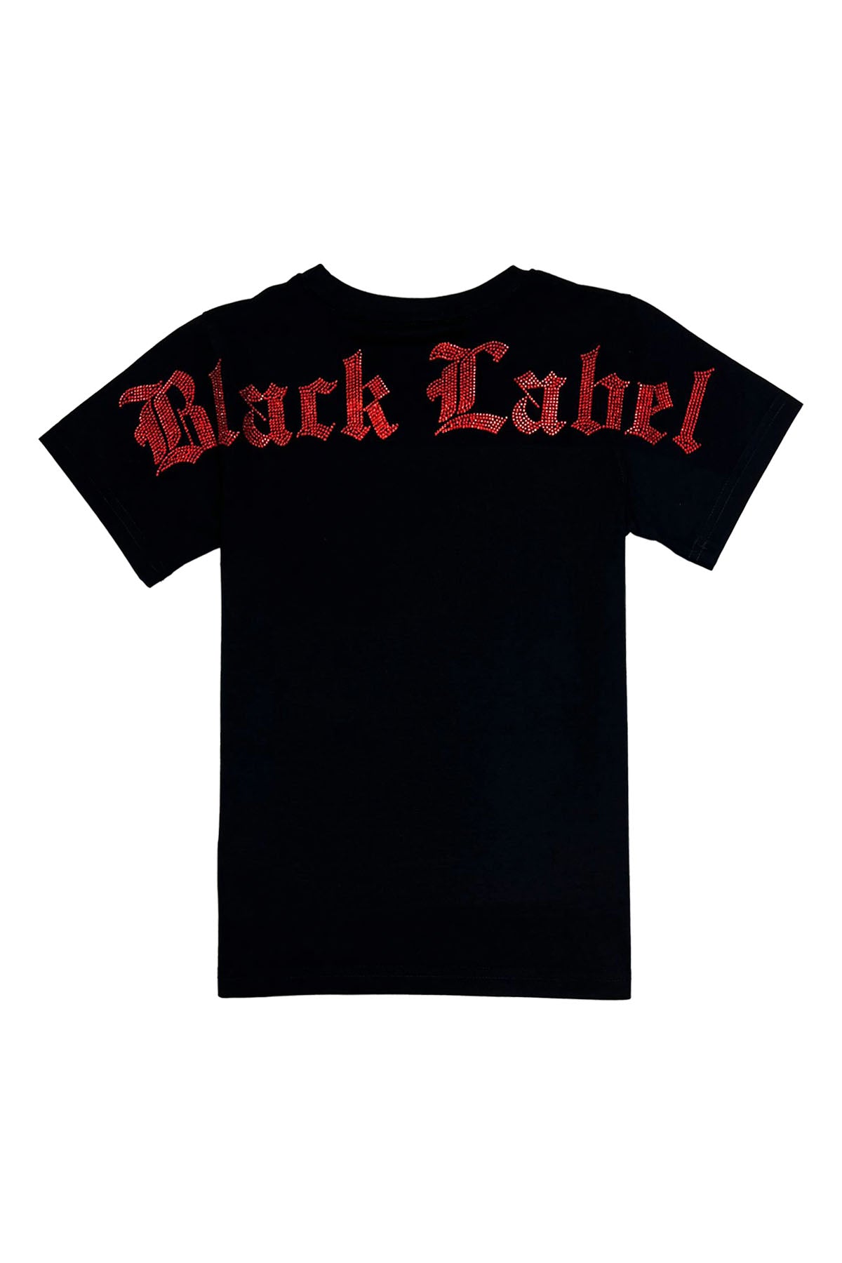 Kids Black Label Red Bling Crew Neck T-Shirt