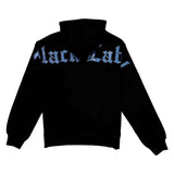 Men Black Label BL Light Blue Bling Hoodie