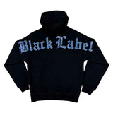 Men Black Label BL Light Blue Bling Hoodie