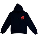 Men Black Label BL Red Bling Hoodie