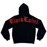 Men Black Label BL Red Bling Hoodie