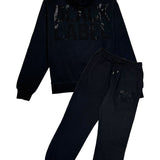 Men Black Label BL2 Black Bling Hoodie and Jogger Set