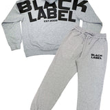 Men Black Label BL6 Black Silicone Hoodie and Jogger Set