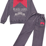 Men Black Label "BLJJS50" Hoodie and Jogger Set