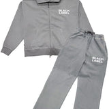 Men Black Label "BLJJS6W" White Silicone Hoodie and Jogger Set