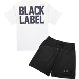 Men Black Label BL2 Black Bling T-Shirt and Cotton Shorts Set