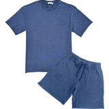 Men Black Label "BL2500" Splash Bling T-Shirt and Cotton Shorts Set