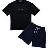 Men Black Label "BL2601" T-Shirt and Cotton Shorts Set
