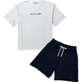 Men Black Label "BL2601" T-Shirt and Cotton Shorts Set