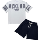 Men Black Label "BL2601" T-Shirt and Cotton Shorts Set