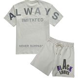 Men Black Label BL45 Silicone T-Shirt and Cotton Shorts Set