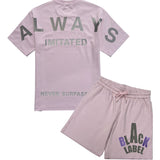 Men Black Label BL45 Silicone T-Shirt and Cotton Shorts Set