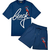 Men Black Label BL46 Silicone T-Shirt and Cotton Shorts Set