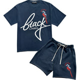 Men Black Label BL46 Silicone T-Shirt and Cotton Shorts Set