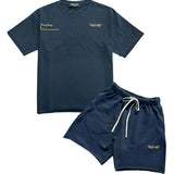 Men Black Label BL47 Silicone T-Shirt and Cotton Shorts Set