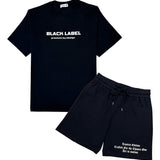 Men Black Label BL6 White Silicone T-Shirt and Cotton Shorts Set