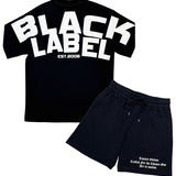 Men Black Label BL6 White Silicone T-Shirt and Cotton Shorts Set