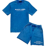 Men Black Label BL6W White Silicone T-Shirt and Cotton Shorts Set