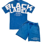 Men Black Label BL6W White Silicone T-Shirt and Cotton Shorts Set