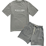 Men Black Label BL6W White Silicone T-Shirt and Cotton Shorts Set