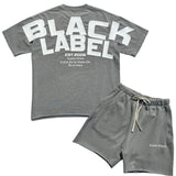 Men Black Label BL6W White Silicone T-Shirt and Cotton Shorts Set