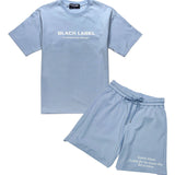 Men Black Label BL6W White Silicone T-Shirt and Cotton Shorts Set