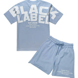 Men Black Label BL6W White Silicone T-Shirt and Cotton Shorts Set