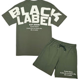 Men Black Label BL6W White Silicone T-Shirt and Cotton Shorts Set