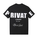 Men Black Label "PRIVATE" Oversize T-Shirt
