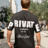 Men Black Label "PRIVATE" Oversize T-Shirt