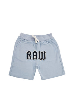 Kids 005 RAW Black 3D Embroidery Cotton Shorts