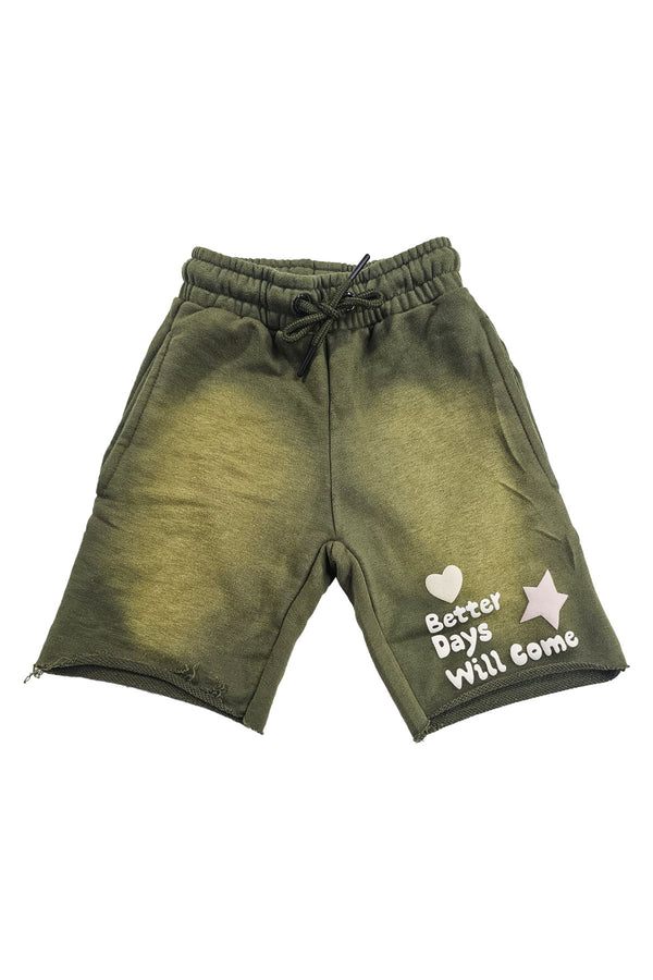 Kids Better Days Puff Cotton Shorts