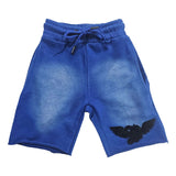 Kids Broken Soul Black Chenille Cotton Shorts