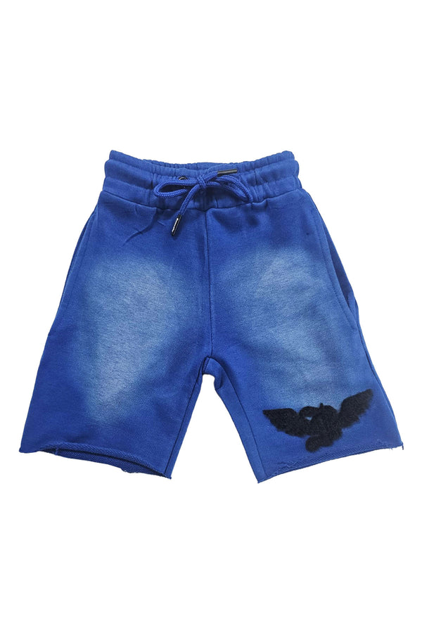 Kids Broken Soul Black Chenille Cotton Shorts