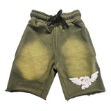 Kids Broken Soul Cream Chenille Cotton Shorts