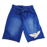 Kids Broken Soul Cream Chenille Cotton Shorts