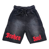 Kids Broken Soul Try Me Chenille Cotton Shorts