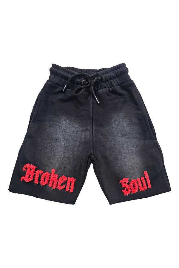 Kids Broken Soul Try Me Chenille Cotton Shorts