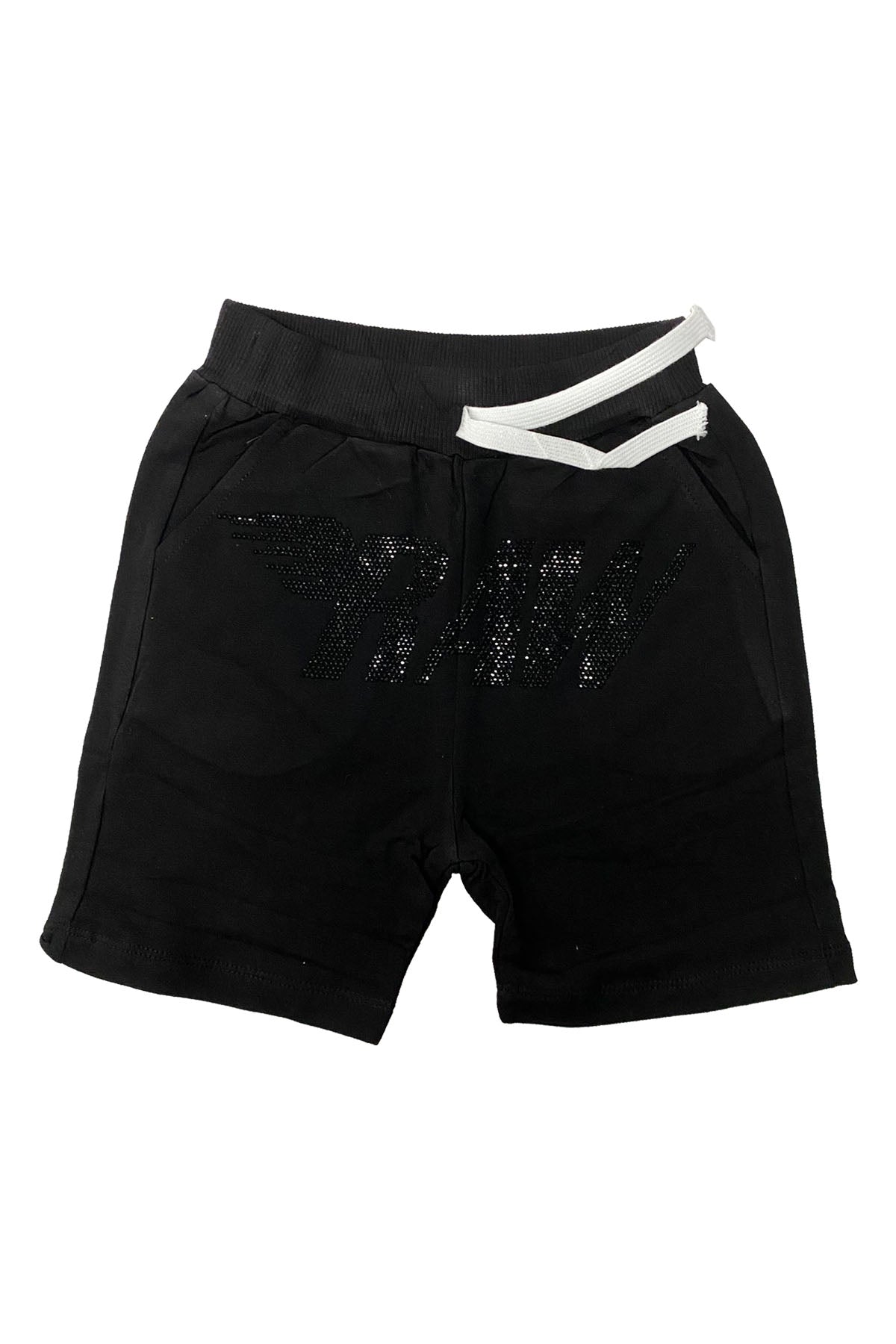 Kids RAW Wing Black Bling Cotton Shorts