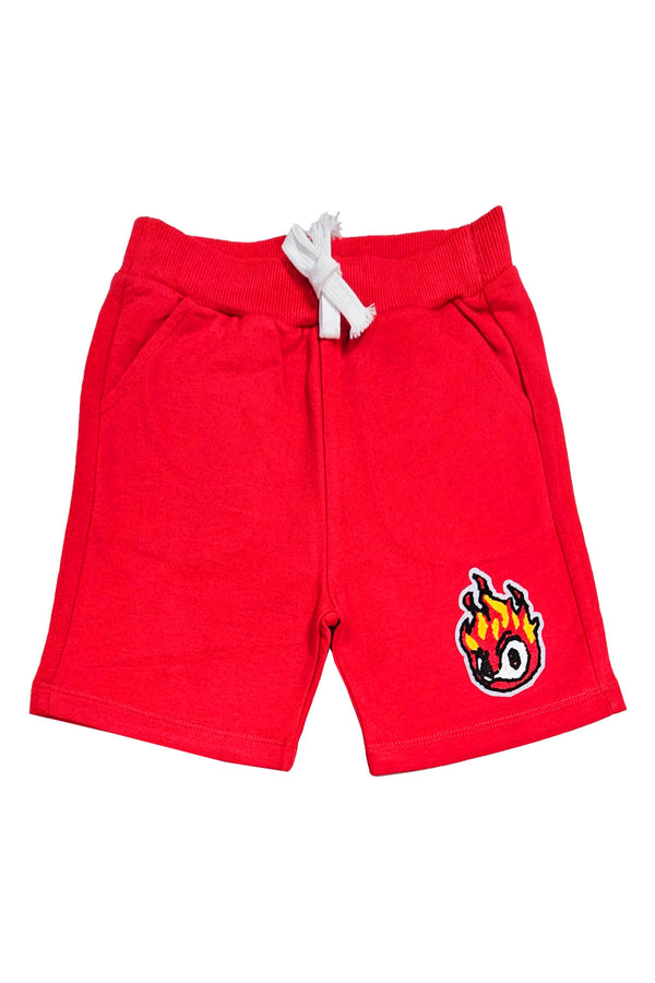 Kids Flame Chenille Cotton Shorts