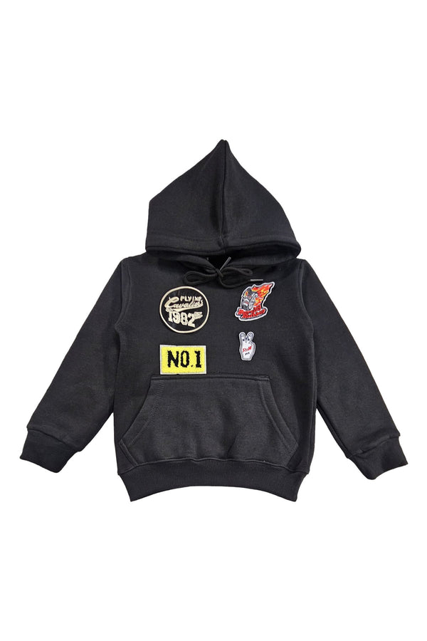 Kids Burning Rubber Embroidery Hoodie
