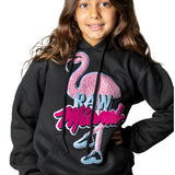 Kids Flamingo Chenille Hoodie